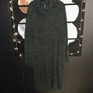 Diva Green/Grey Cowl Neck Sweater Dress 4X